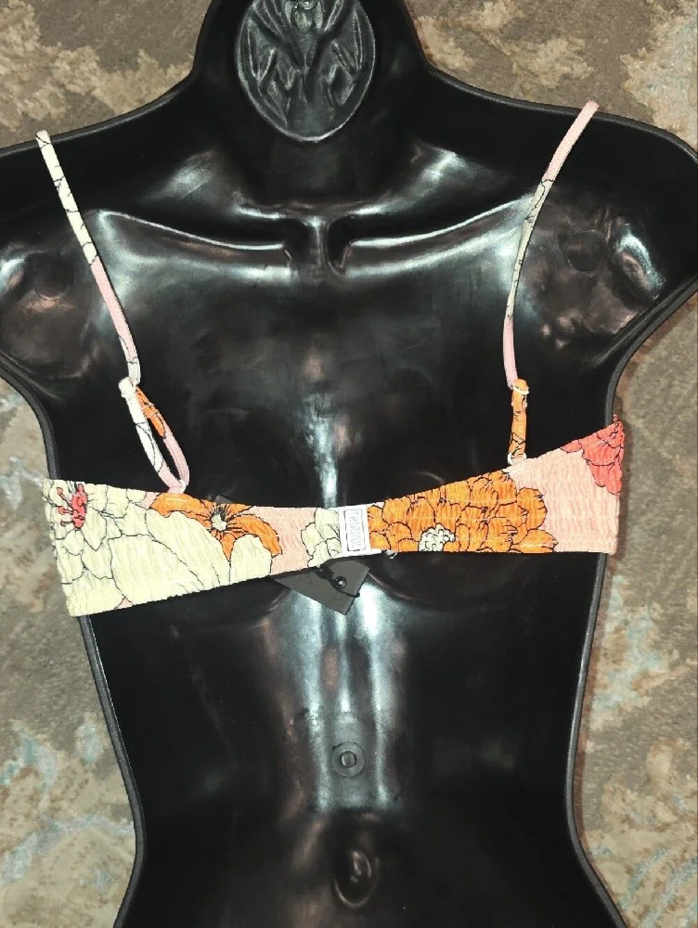 triangl swimwear Pink Floral Bikini with Orange Accents